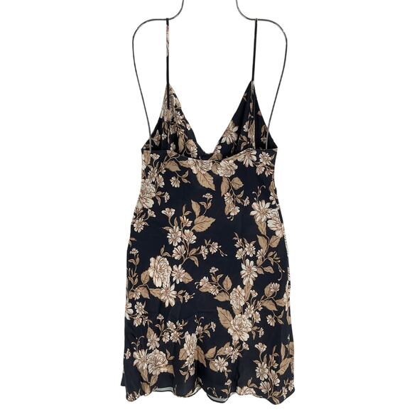 Bec + Bridge Silk Black Floral Opaline Mini Size 4 Dress - Picture 3 of 5